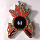 Buy FLAMING EIGHT BALL HAT / JACKET PIN Bulk Price