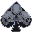 Buy TRIPLE SKULL SPADES HAT / JACKET PINBulk Price