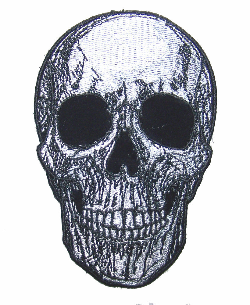 Wholesale HUMAN SUB SKULL 4 IN EMBROIDERED PATCH  (sold by the piece )