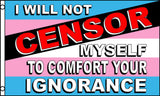 Wholesale NOT CENSOR MYSELF TRANSGENDER RAINBOW PRIDE  3 X 5 FLAG ( sold by the piece )