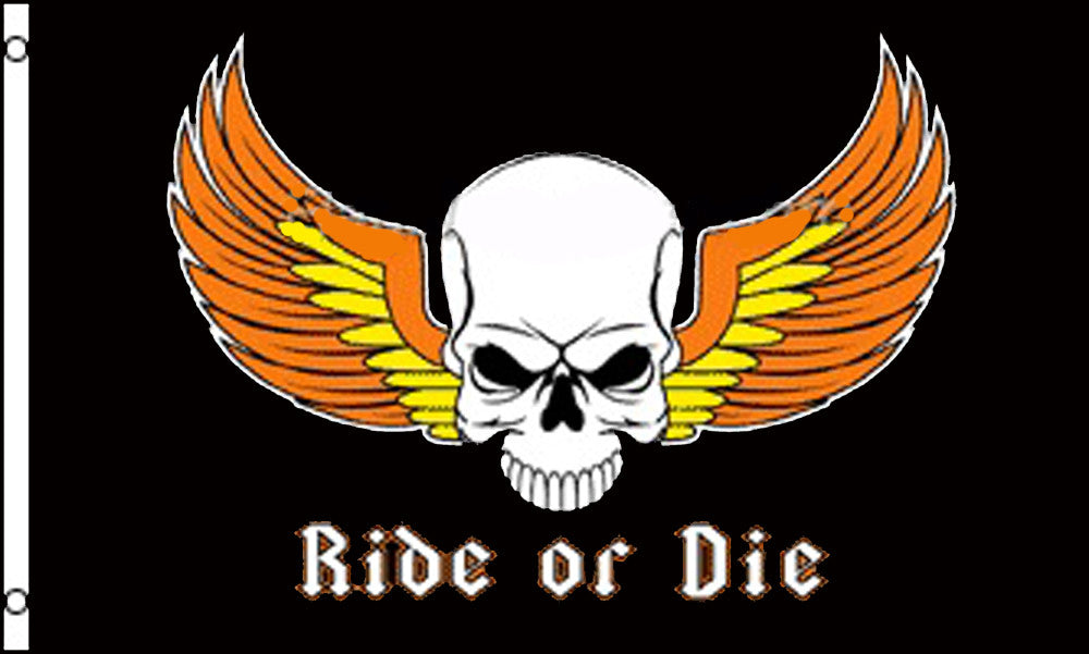 Buy RIDE OR DIE SKULL WITH WING BIKER 3 X 5 FLAG Bulk Price