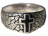 Buy CHRISTIAN INLAYED CROSS SILVER DELUXE BIKER RINGBulk Price