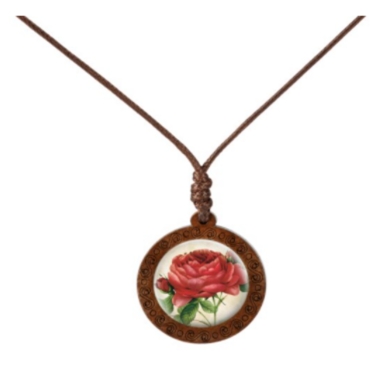 Wholesale VINTAGE ROSE Necklace on Adjustable Wax Rope Necklace Fashion Jewelry Sweater Chain (sold by the piece)