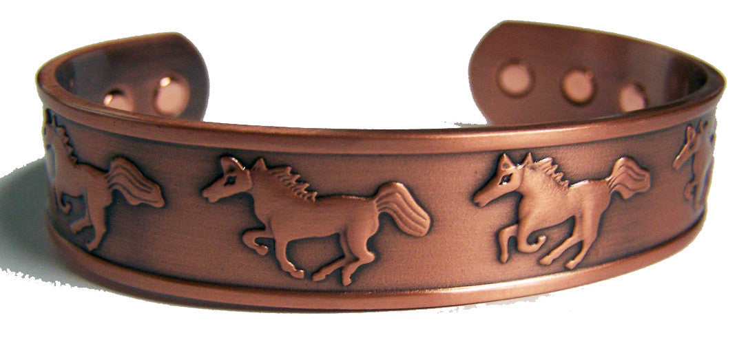 Buy RUNNING HORSESPURE COPPER SIX MAGNET CUFF BRACELET Bulk Price