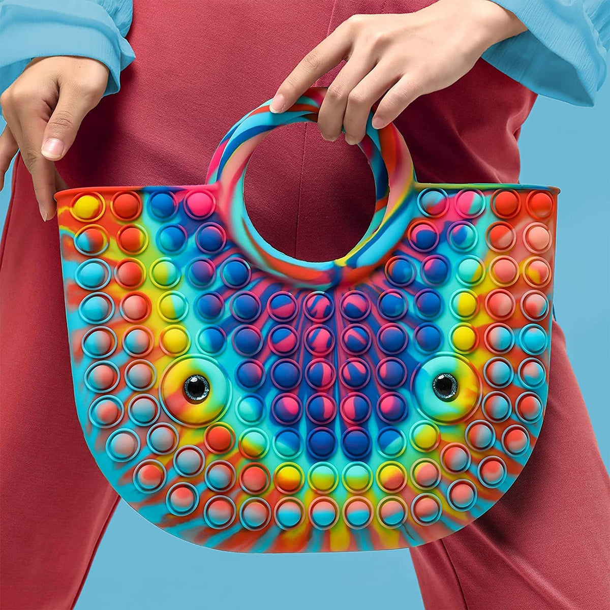 Rainbow Tote Bag Pop It Toy