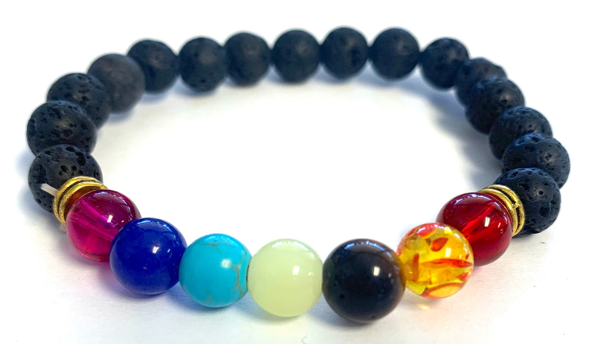 Buy RAINBOW LAVA STONE CHAKRA BRACELETBulk Price