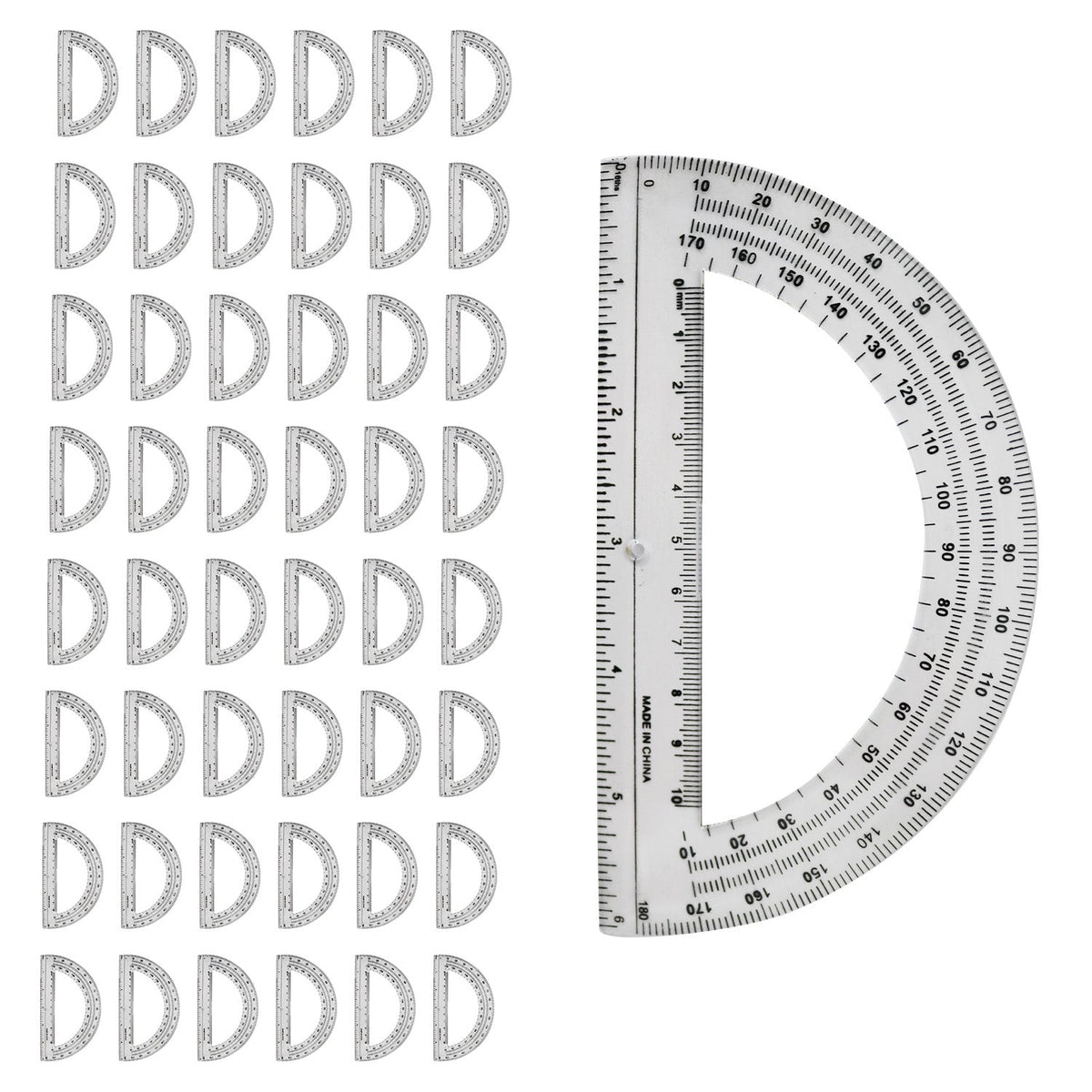 Buy 180 Degree Protractors - Bulk School Supplies Wholesale Case of 96 Protractors