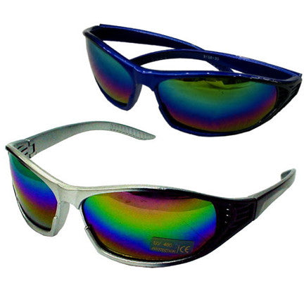 Buy MENS WRAP AROUND RAINBOW LENSE SUNGLASSES(Sold by the dozen)Bulk Price