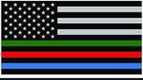 Wholesale RED/ GREEN/ BLUE LIVES THIN BLUE LINE AMERICAN FLAG BUMPER STICKER (sold by the piece or dozen)