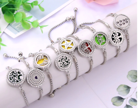 Wholesale Essential Oil  Diffuser Perfume Locket Bracelet (sold by the piece or dozen)