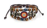 Buy BEADED LEATHER GEOMETRIC CHAKRA BRACELETSBulk Price