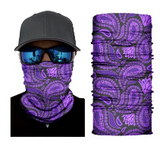 Wholesale LARGE PURPLE PAISLEY SEAMLESS BANDANA FACE COVER TUBE MULTI FUNCTION MASK WRAPS