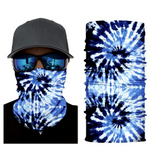 Wholesale BLUE TIE DYE SEAMLESS BANDANA FACE COVER TUBE MULTI FUNCTION MASK WRAPS