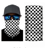 Wholesale BLACK & WHITE CHECKERED RACING SEAMLESS BANDANA FACE COVER TUBE MULTI FUNCTION MASK WRAPS