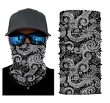 Wholesale GRAY PAISLEY SWIRLS SEAMLESS BANDANA FACE COVER TUBE MULTI FUNCTION MASK WRAPS