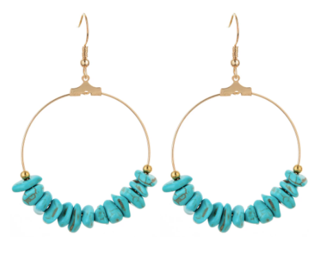 Buy TURQUOISE STONE ROUND DANGLE EARRINGSBulk Price