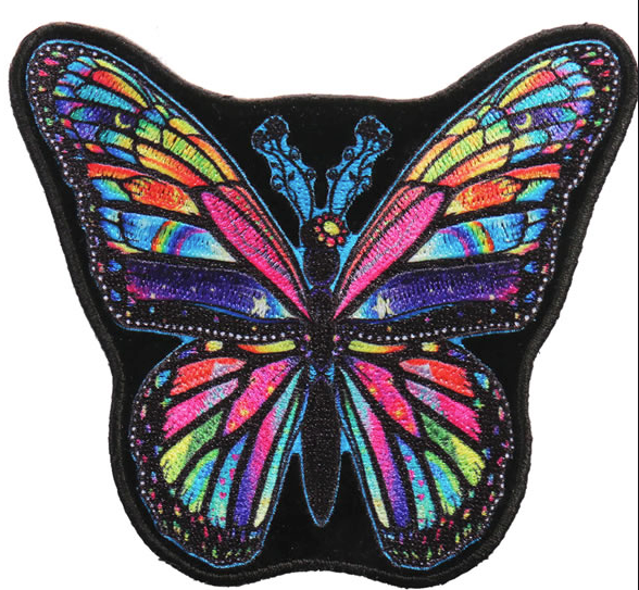 Wholesale TIE DYE RAINBOW BUTTERFLY 4 inch PATCH (Sold by the piece)