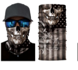 Wholesale SKULL FACE GRAY USA  SEAMLESS BANDANA FACE COVER TUBE MULTIFUNCTION MASK WRAPS