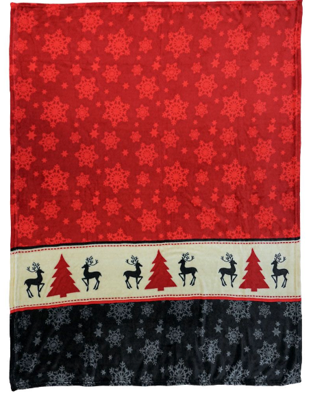 Buy CHRISTMAS PRINT LARGE 50X60 IN PLUSHTHROW BLANKET Bulk Price