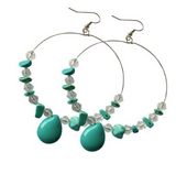 Buy CRYSTAL TURQUOISE STONE DANGLE EARRINGSBulk Price