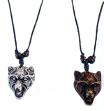 Buy WOLF HEAD NECKLACE ON ADJUSTABLE CORD Bulk Price