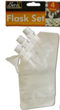 Wholesale 4 PC COLLAPSABLE FLASK SET WITH FUNNEL (sold by the dozen or piece)