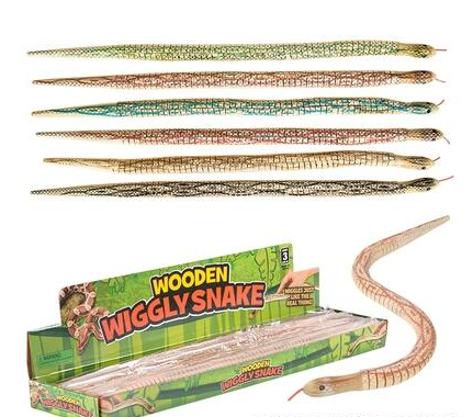 Wooden Wiggle Snakes 20" in Bulk