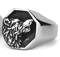 Wholesale Nordic Viking Wolf Head Stainless Steel Ring (sold by the piece)