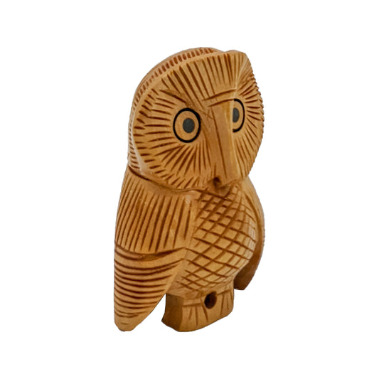 Handmade Wooden Owl Sitting