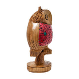 Wooden Big Stone Owl Statue