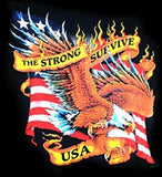 Wholesale THE STRONG SURVIVE EAGLE BLACK SHORT SLEEVE TEE-SHIRT  (Sold by the piece)