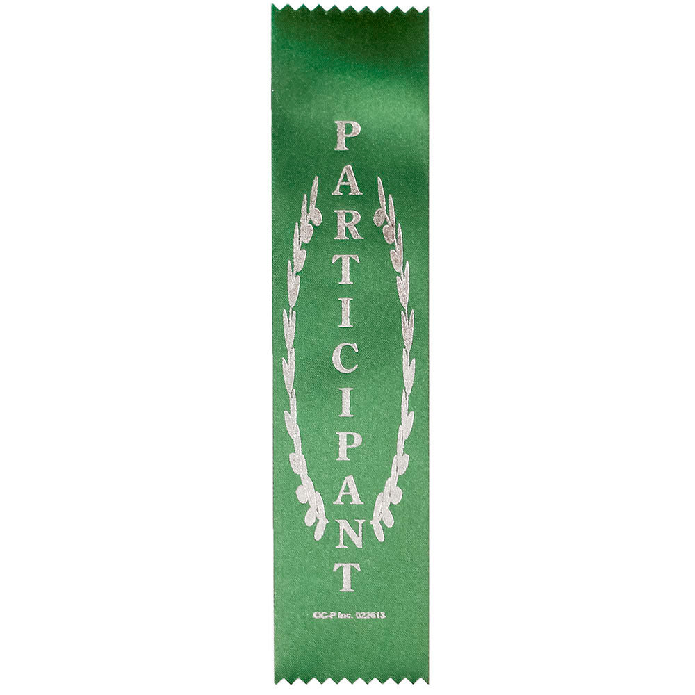 Award Ribbon - Participant Green In Bulk