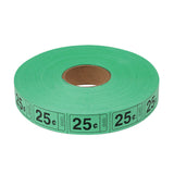 Roll Tickets - 25 Cent - Green In Bulk