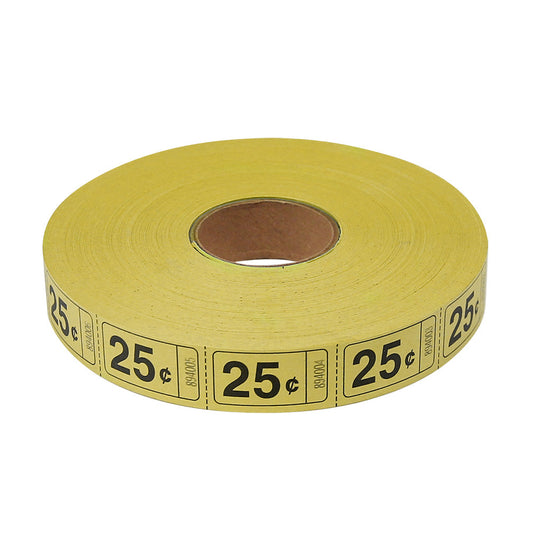 Roll Tickets - 25 Cent - Yellow In Bulk