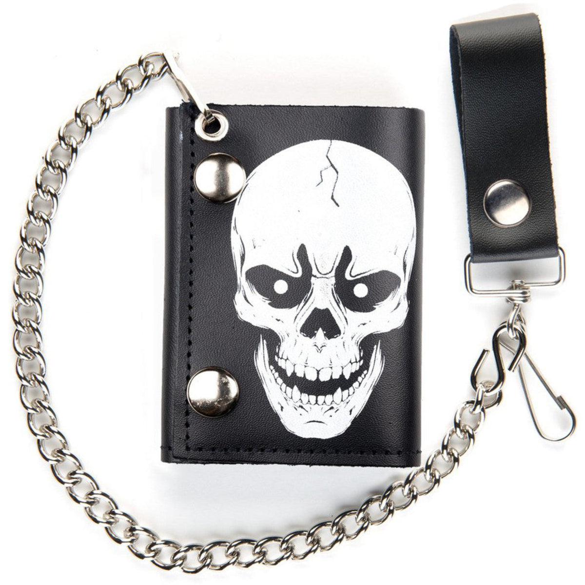 Wholesale Large Skull Genuine Leather Wallet with Chain | Stylish and Functional Wallet (Sold by the piece)