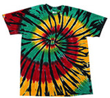 Wholesale RASTA WEB RAINBOW SWIRL TIE DYED TEE SHIRT ( sold by the piece )