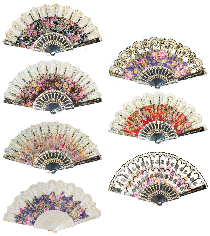 Bulk Buy Laced Flower Hand Folding Fan Wholesale