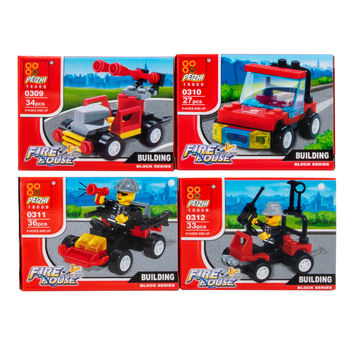 Micro Blocks Fire House Vehicles Toy For Kids