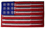 Wholesale RED WHITE & BLUE AMERICAN FLAG BULLET SHELL EMBROIDERED PATCH ( sold by the piece )