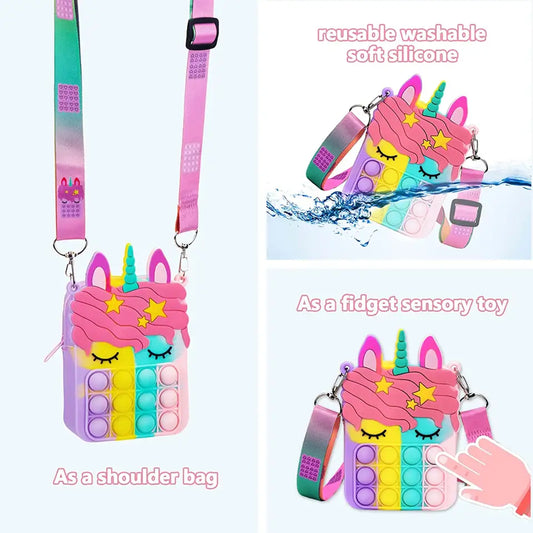 Pop It Unicorn Bags for Girls