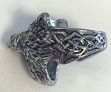 Wholesale VIKING MAN W BEAR HEAD METAL BIKER RING * * SILVER OR BLACK*(sold by the piece)