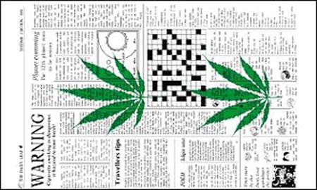 Buy WARNING POT LEAF 3' x 5' NEWSPAPER FLAGBulk Price