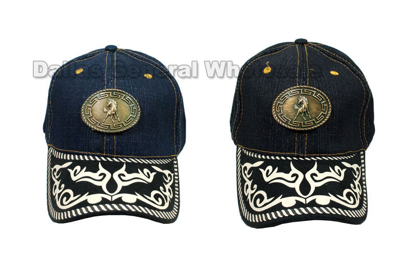 Brass Horse Denim Casual Caps Wholesale