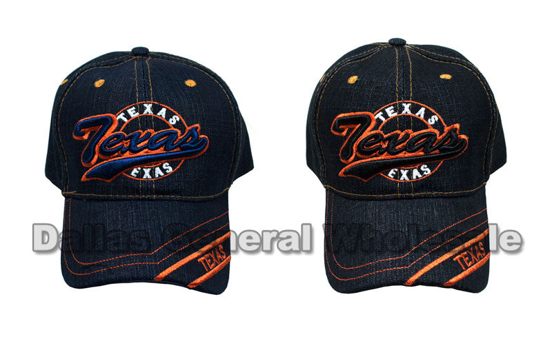 "Texas" Adults Casual Denim Caps Wholesale