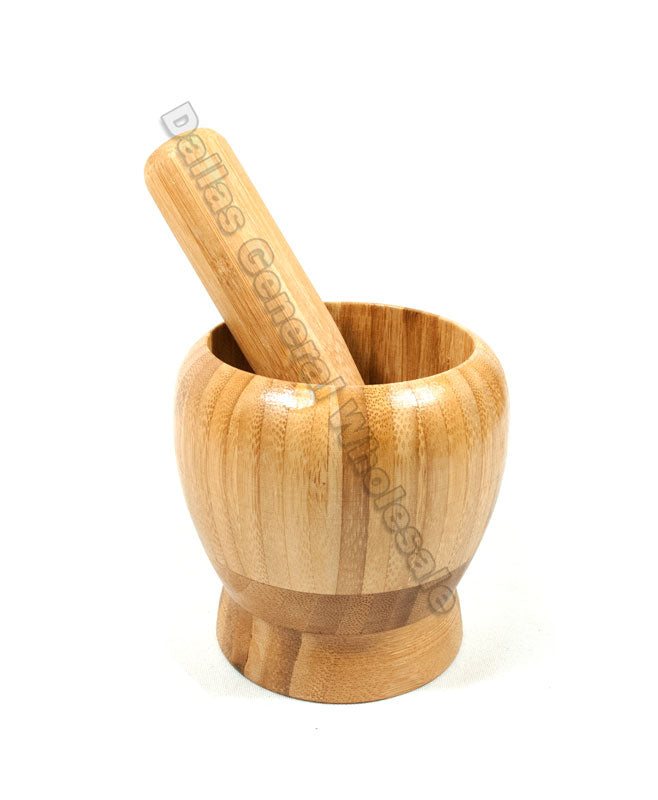 Bulk Buy Wooden Mortar and Pestle Set Wholesale