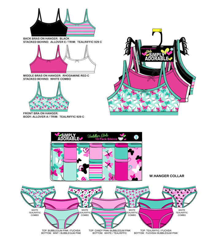 Bulk Buy 15 PC Toddlers Bralettes & Underwear Set Wholesale