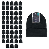 Buy Unisex Wholesale Beanies in Black - Bulk Case of 48