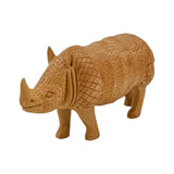 Handmade Wooden Rhinoceros Sculpture