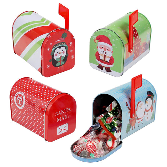 Empty Christmas Mailbox Tin In Bulk- Assorted