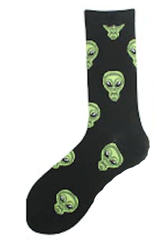 Wholesale ALIEN HEAD  Unisex Crew Socks  (sold by the pair)